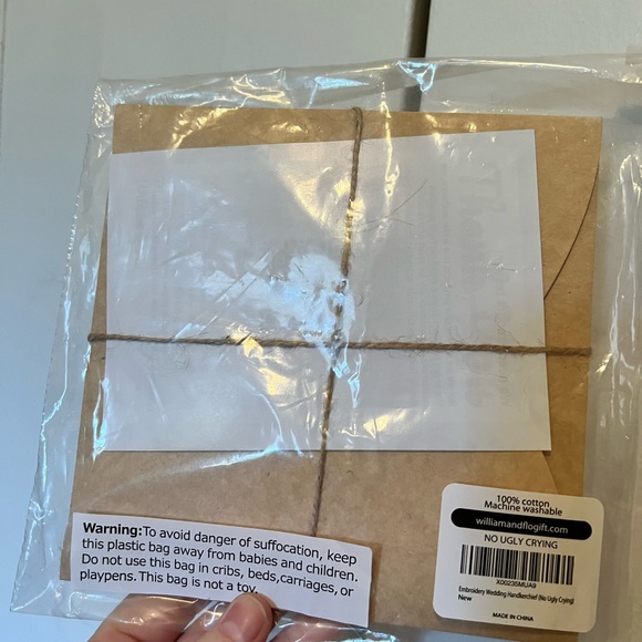 NWT Wedding Handkerchief “no ugly crying” embroidery - Picture 2 of 5